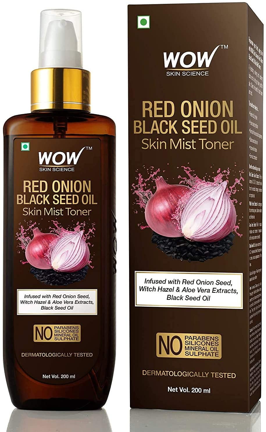 Wow Skin Science Red Onion Skin Mist Toner With Red Onion Seed, Witch Hazel & Aloe Vera Ex