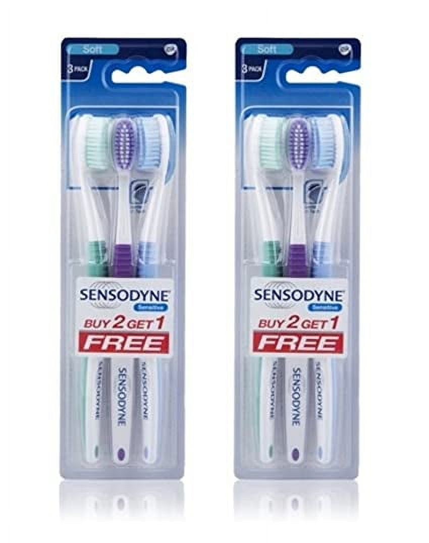Sensodyne Sensitive Toothbrush Soft Sensitive Teeth, 3 Count (Pack of 2)