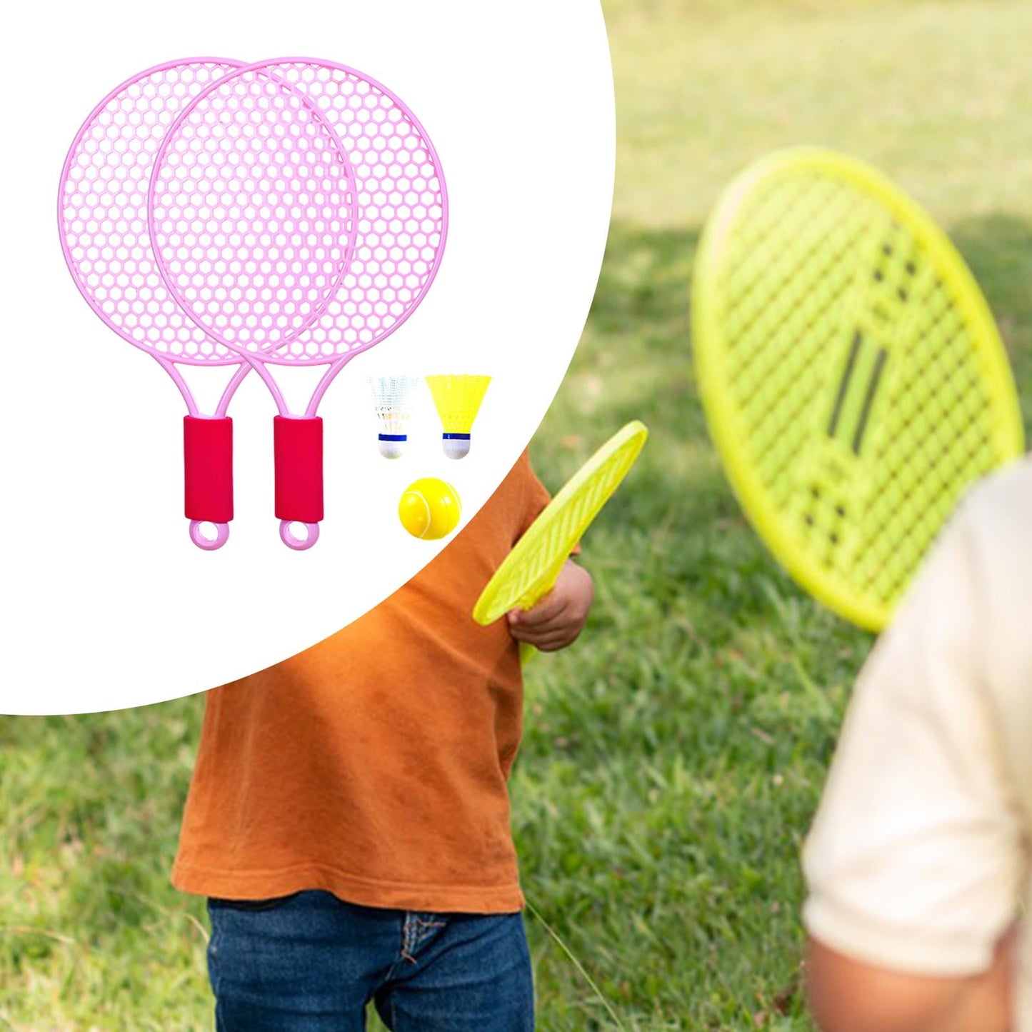 kesoto Kids Tennis Rackets Tennis Racquet with Ball Shuttlecock Racket Game Interactive To