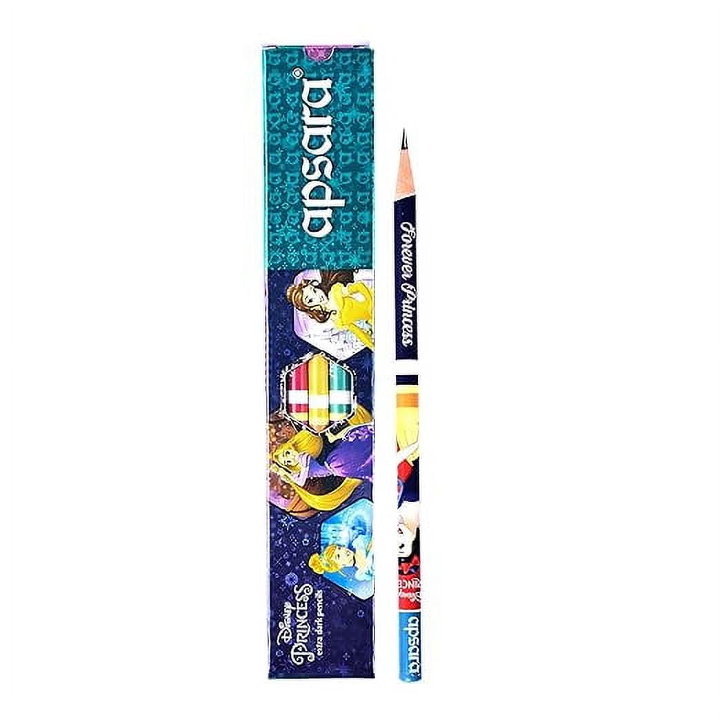 Apsara Disney Princess Extra Dark Pencil, Ink black ( 10 COUNTS)