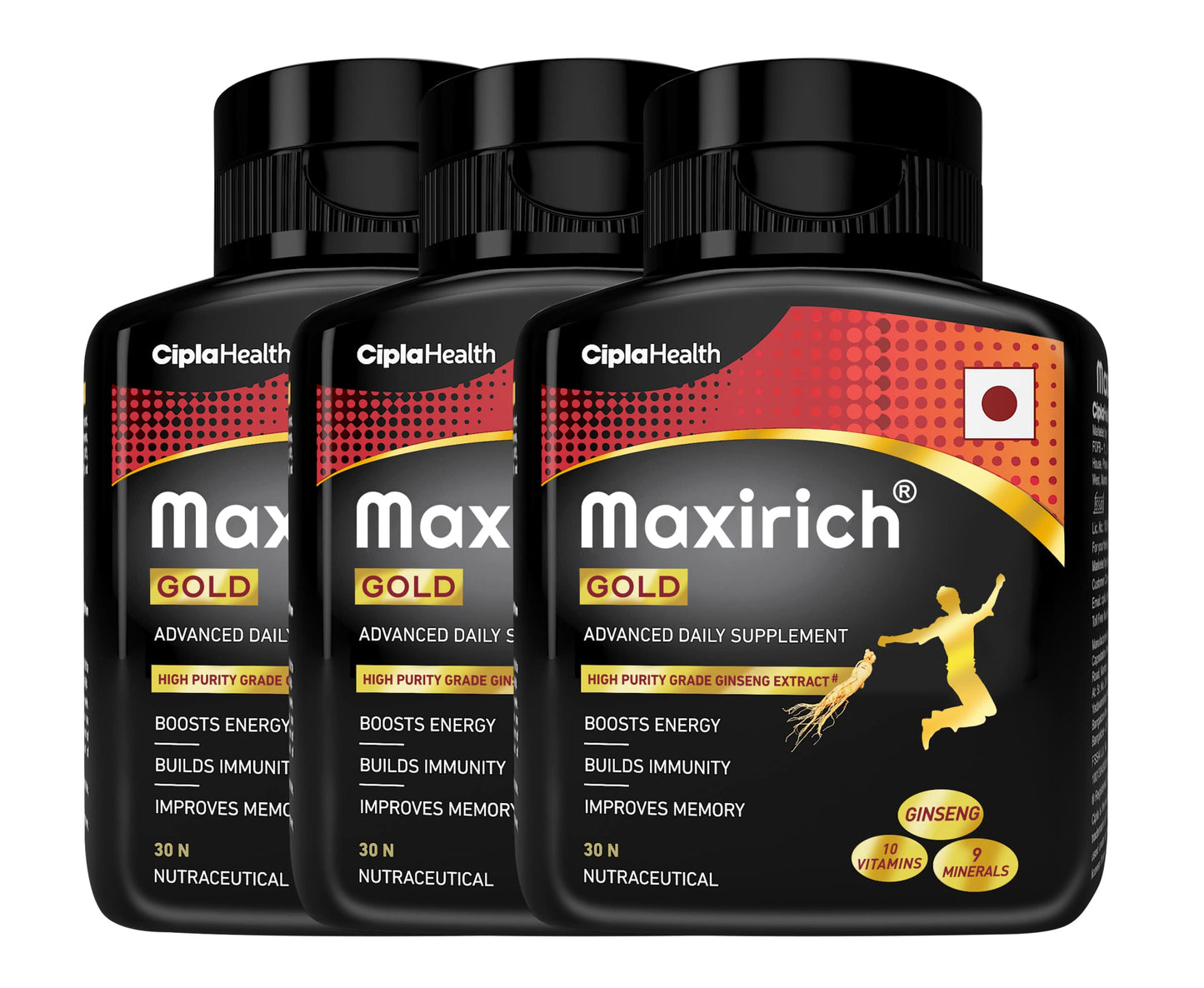 Cipla Maxirich Gold Daily Multivitamin (30 Softgels) With High Purity Grade Ginseng Extrac