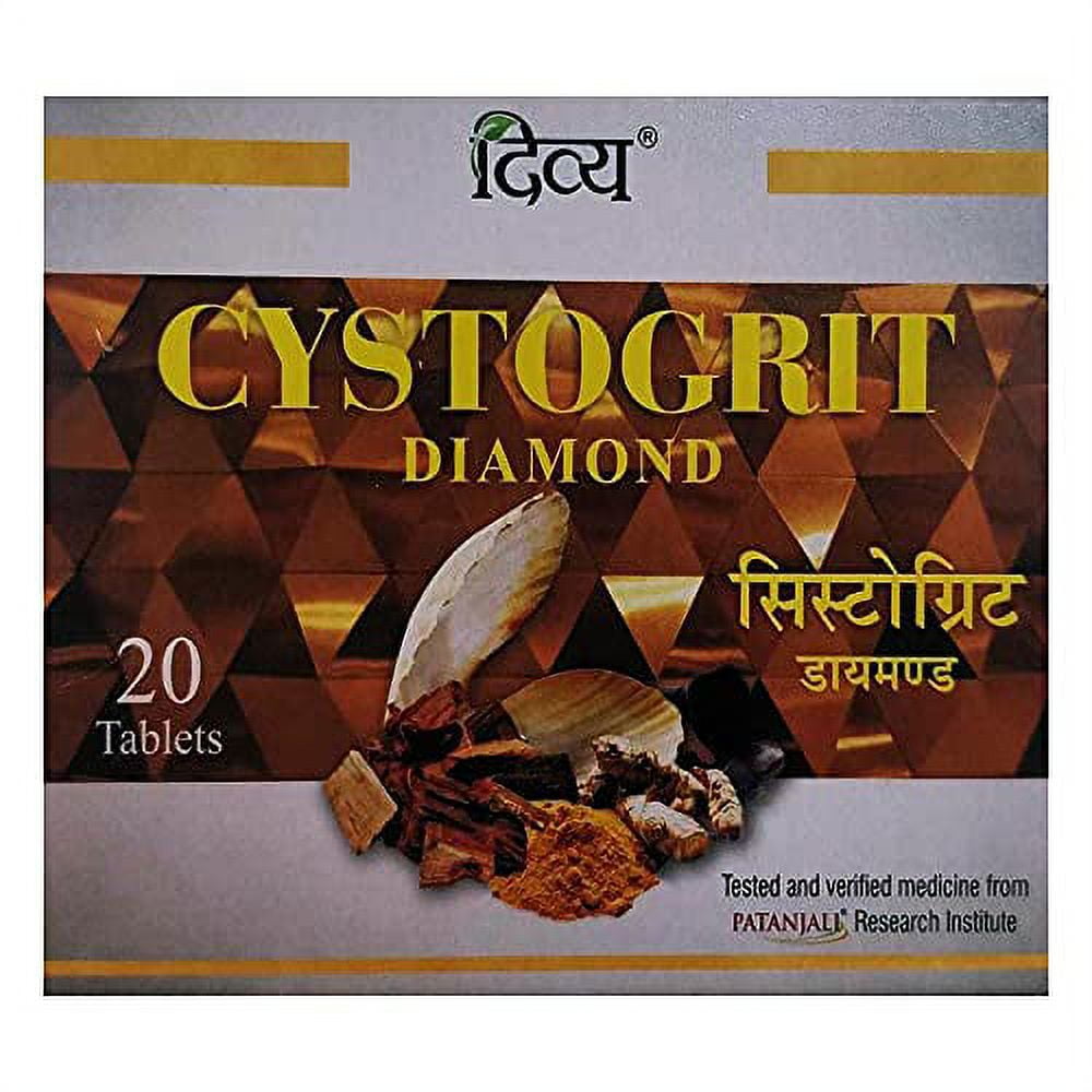 Patanjali Cystogrit Diamond Capsules for Urinary Health, 20 Count,