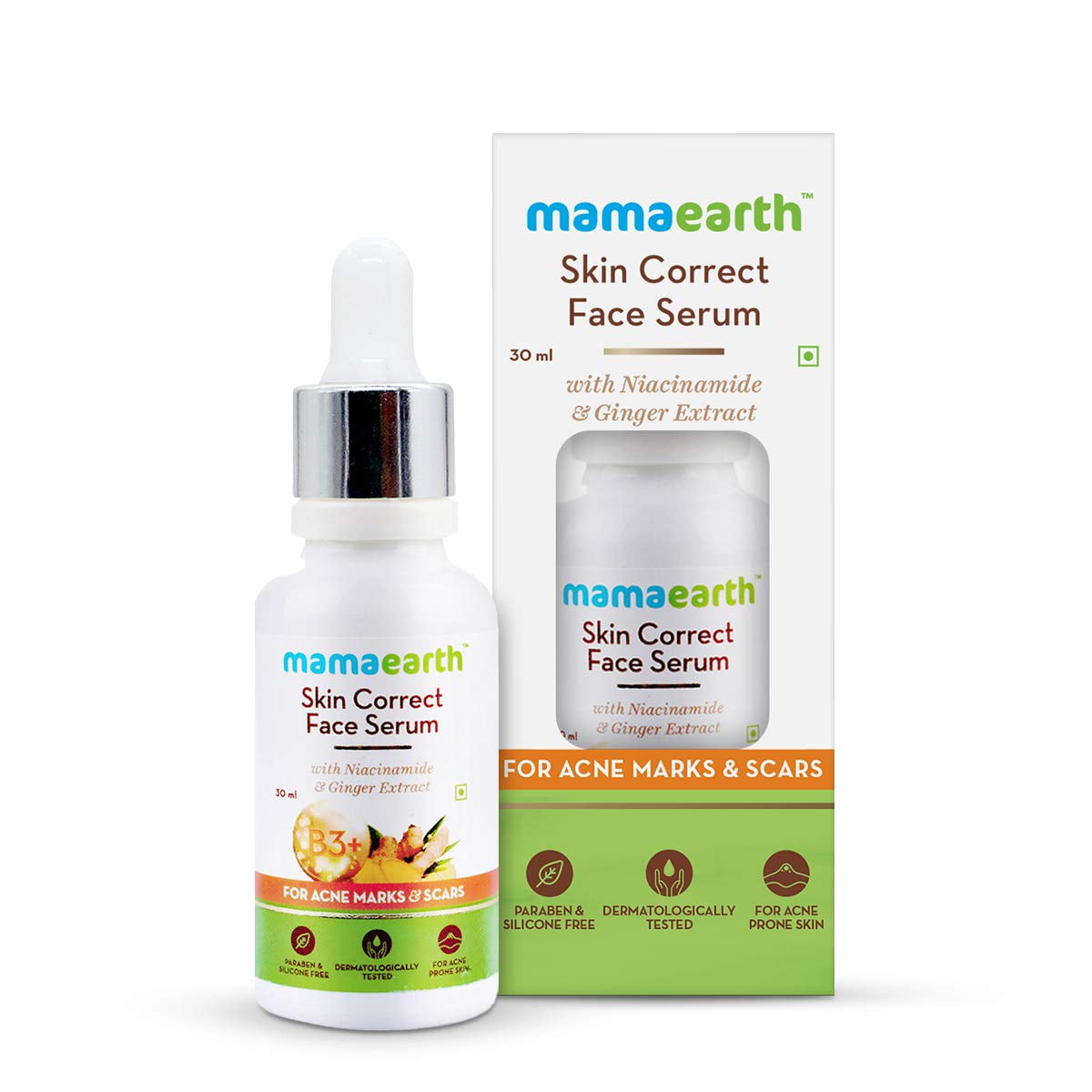 Mamaearth Skin Correct FaceSerum Acne Scars removal cream with Niacinamide and Ginger Extr