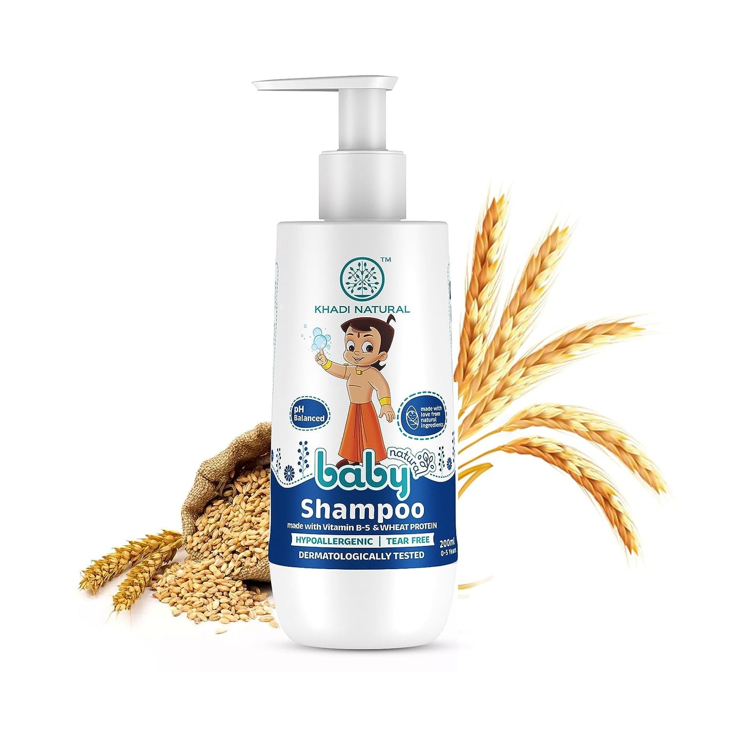KHADI NATURAL VITAMIN -5 & WHEAT PROTEIN BABY SHAMPOO | Hypoallergenic & Tear Free | Baby