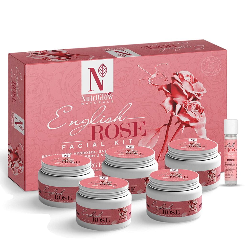 NutriGlow Natural’s English Rose Facial Kit 250g+10ml with Natural Rose Extracts