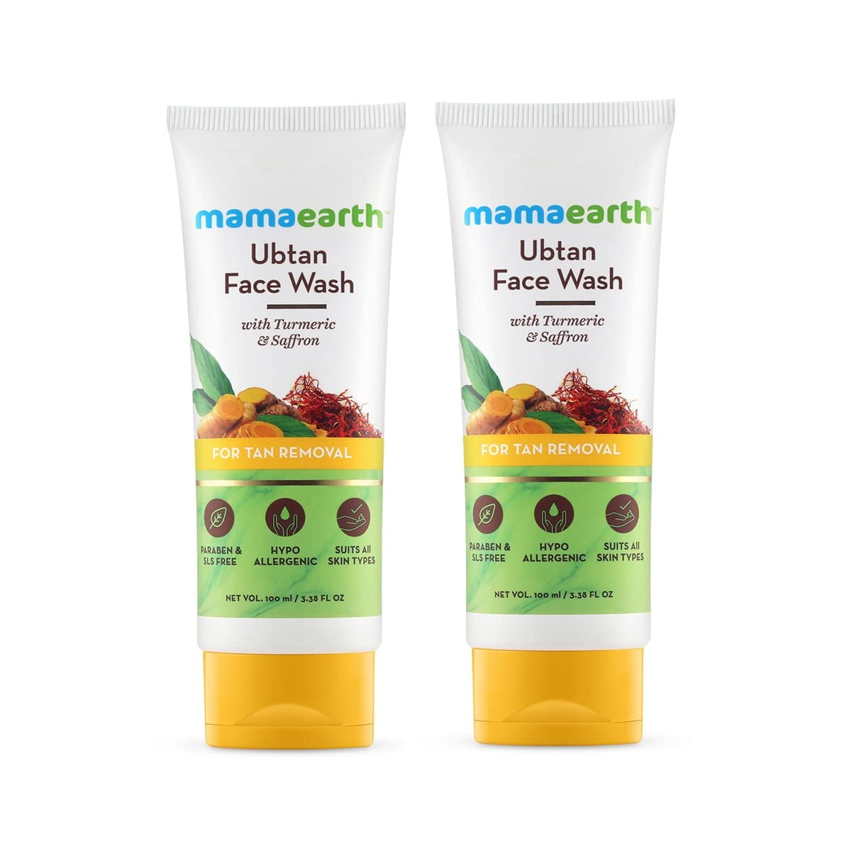 Mamaearth Ubtan Natural FaceWash with Turmeric & Saffron for Tan Removal and Skin Brighten