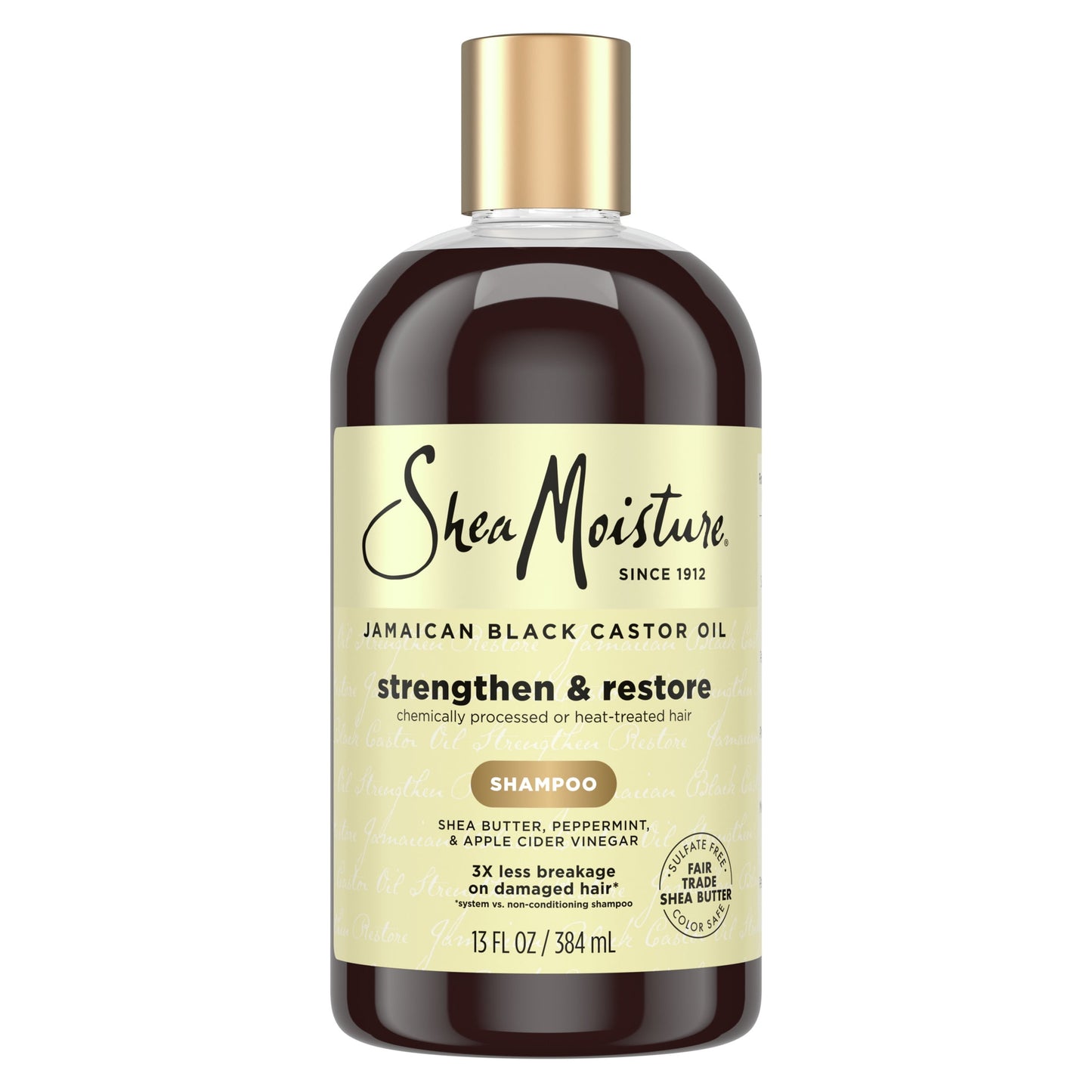 SheaMoisture Strengthen & Restore Shampoo 100% Pure Jamaican Black Castor Oil, 13 oz