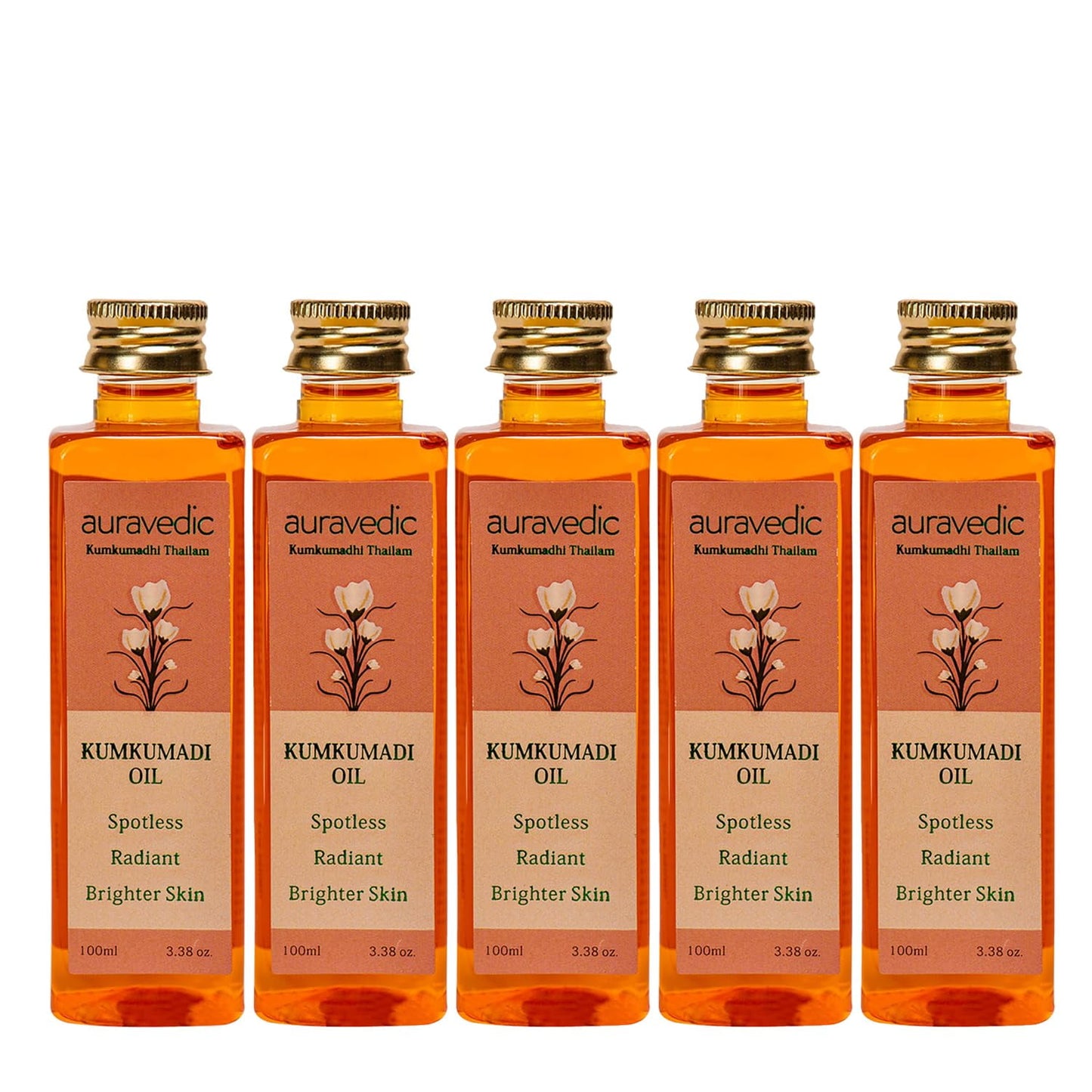 Auravedic Kumkumadi Tailam For Face Kumkumadi Face Oil For Glowing Skin 100 Ml Pack Of 5 K