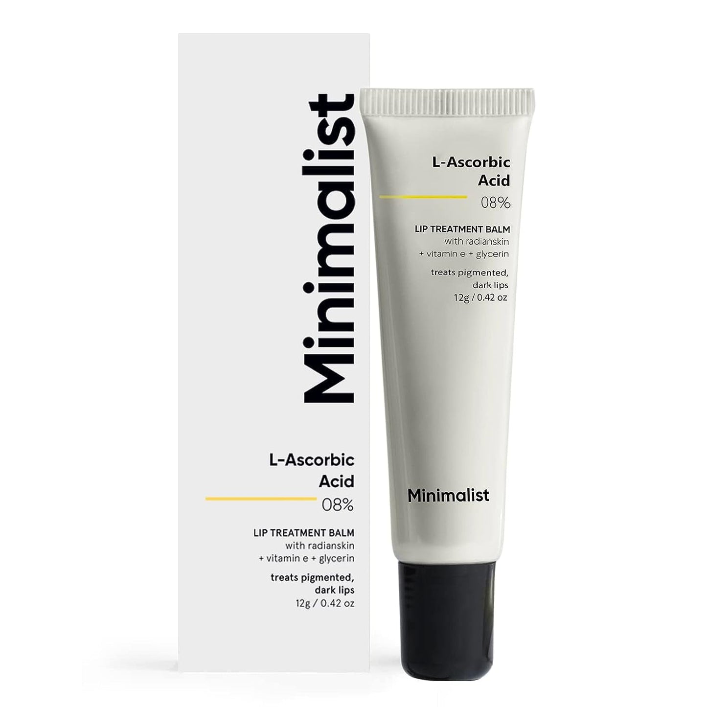 Minimalist 8% L-Ascorbic Acid Lip Treatment Balm with Vitamin E, Radianskin & Glycerine fo