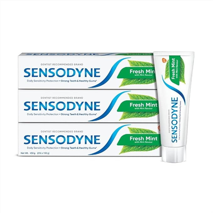Sensodyne Fresh Mint Sensitivity Relief Toothpaste Combo Pack For Daily Protection (150 g