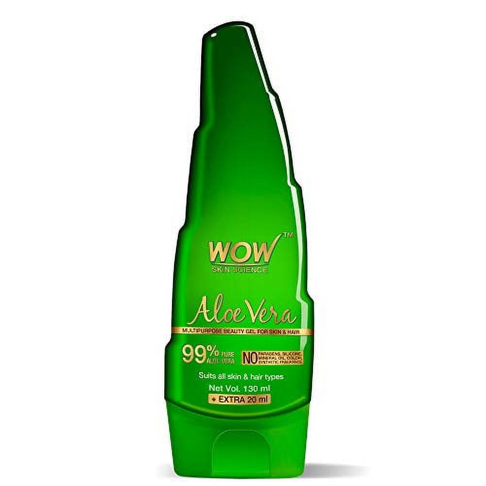 WOW Aloe Vera Multipurpose Beauty Gel for Skin and Hair, 130mL