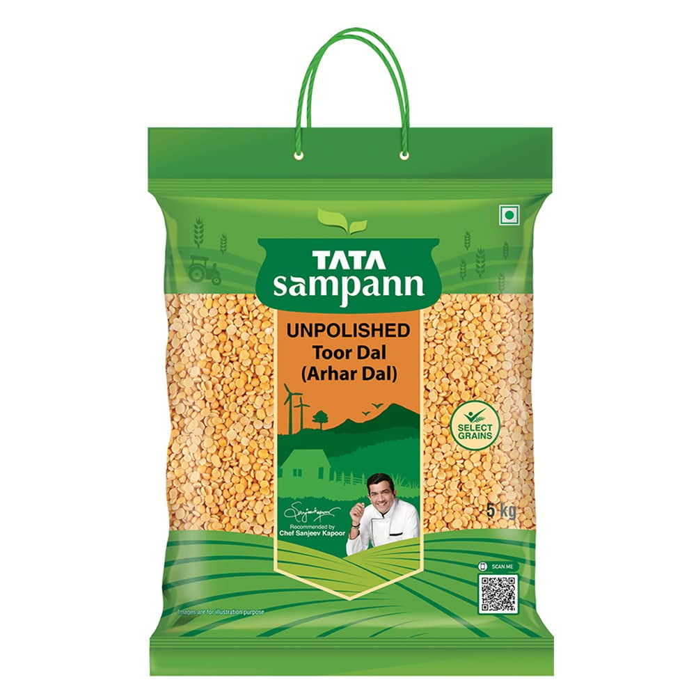 Tata Sampann Unpolished Toor Dal (Arhar Dal), 5Kg