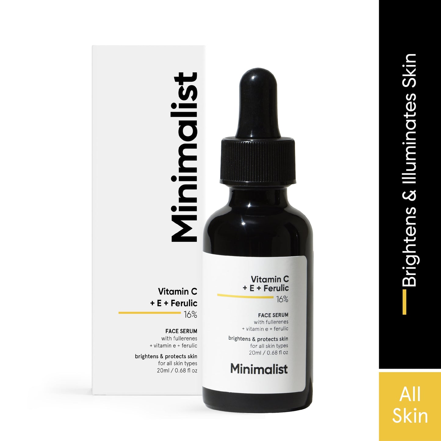 Minimalist 16% Vitamin C Serum With Vitamin E, Ferulic acid & Fullerenes (Advanced Formula
