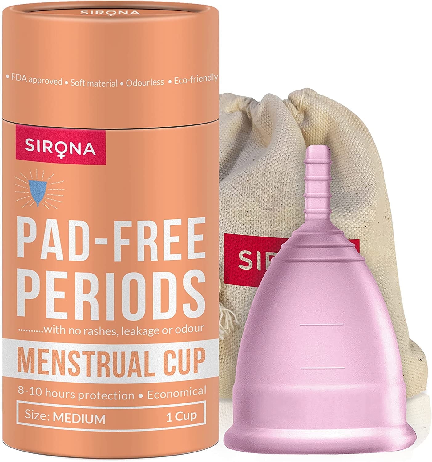 Sirona Reusable Menstrual Cup for Women - Medium