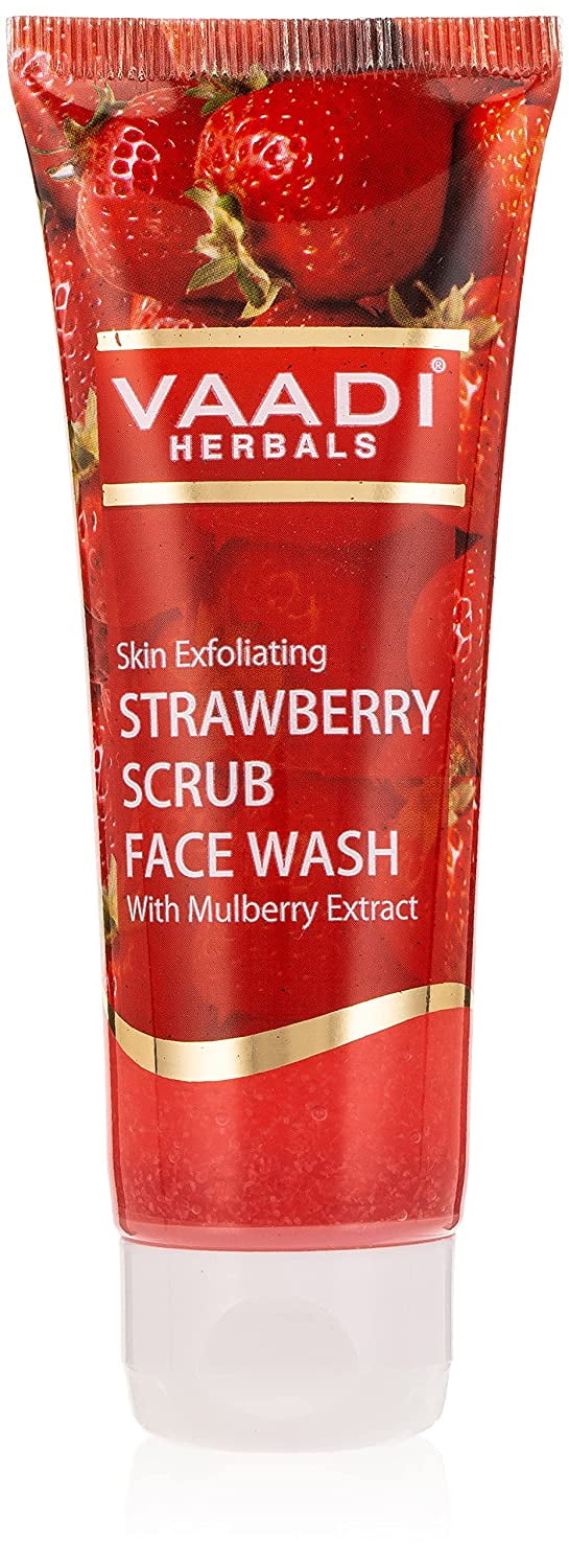 Vaadi Herbals Strawberry Scrub FaceWash with Mulberry Extract, 60g