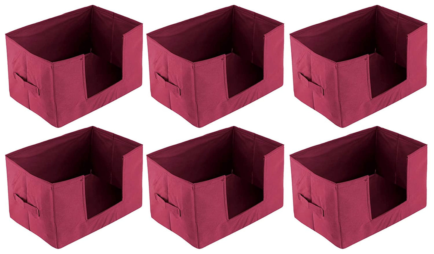 Kuber Industries 6 Pieces Large Capacity Space Saver Closet, Stackable and Foldable Saree