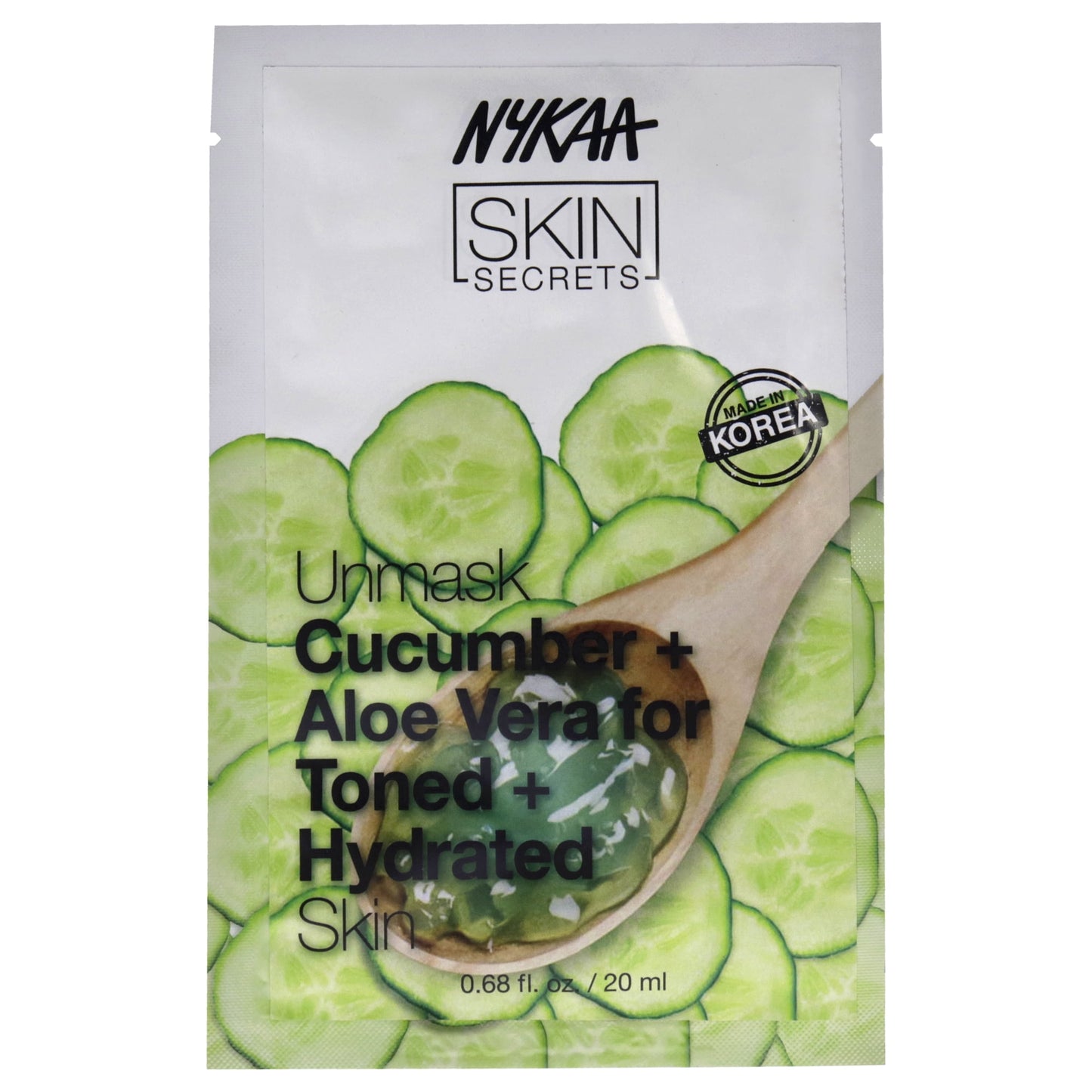 Nykaa Naturals Skin Secrets Bubble Sheet Mask, Cucumber and Aloe, 0.67 oz
