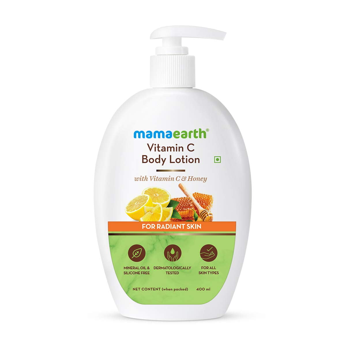 Mamaearth Vitamin C BodyLotion with Vitamin C & Honey for Radiant Skin (400 ml, All Skin T