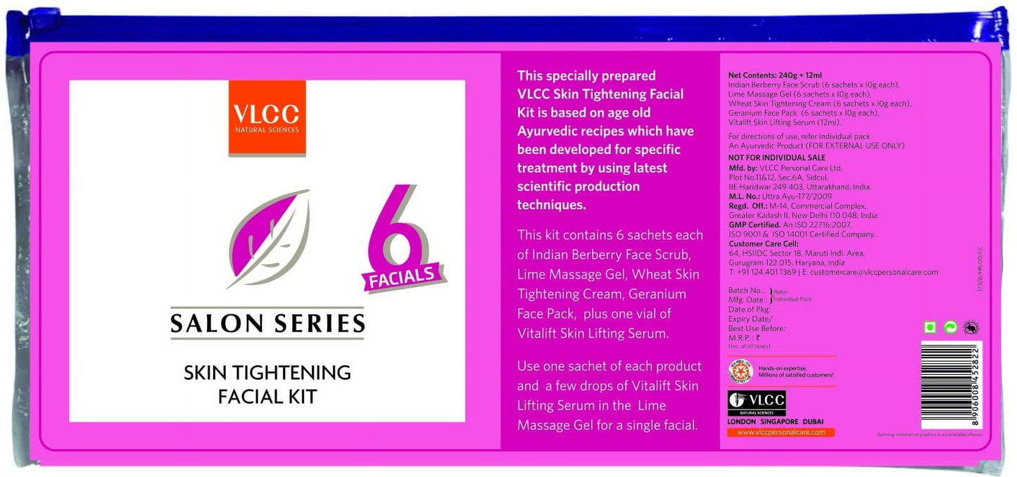VLCC Skin Tightening Facial Kit (6 Facials)(240gm+12ml)