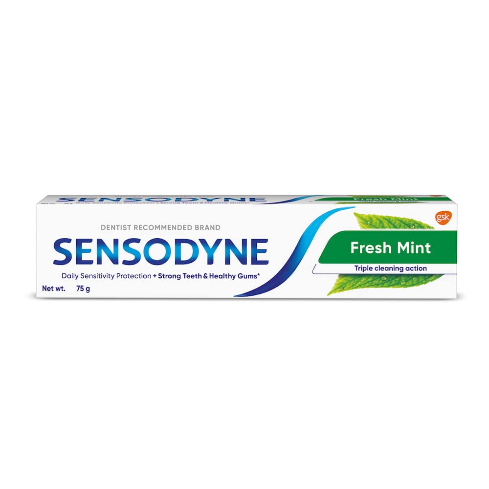 Sensodyne Fresh Mint Sensitivity Toothpaste for Sensitive Teeth and Fresh Breath 70g (Pack