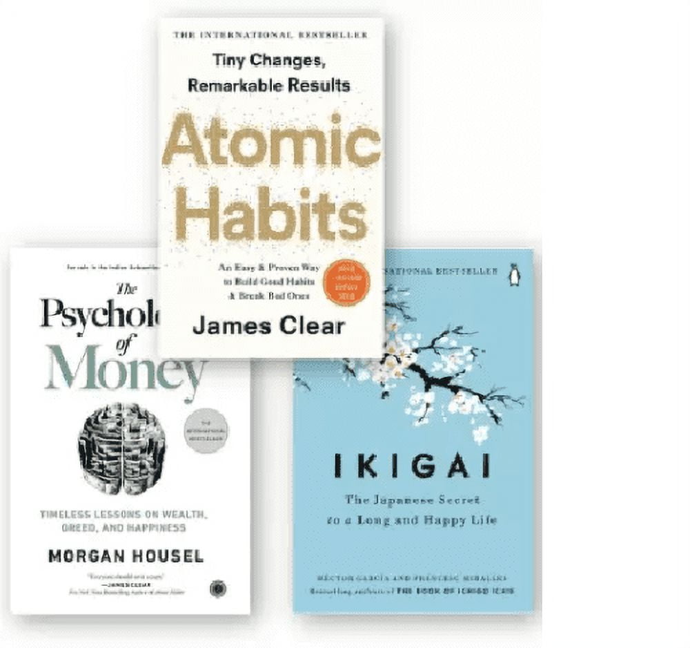 ( Set Of 3 Books) Atomic Habits+ikigai+the Psychology Of Money Paperback
