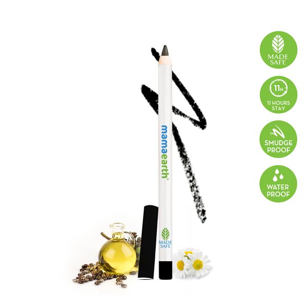 Mamaearth Long Stay Kajal: Black Waterproof, 11 Hour, With