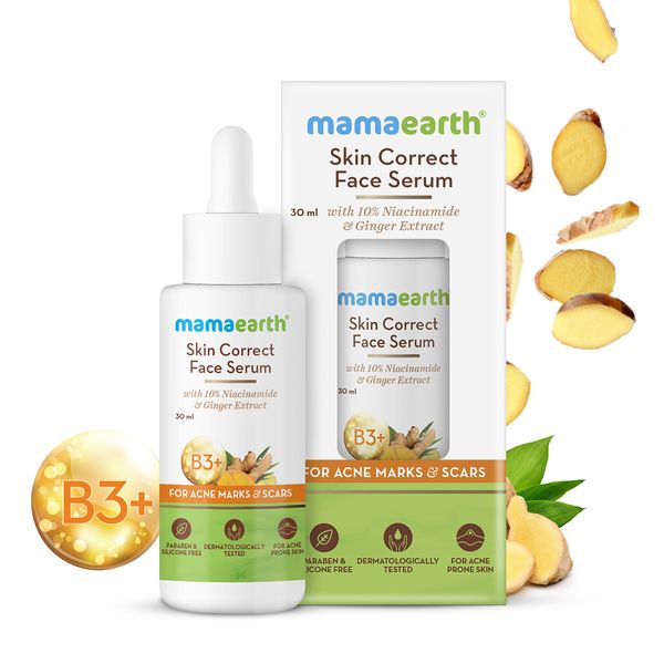 Mamaearth Skin Correct FaceSerum: Niacinamide & Ginger Extract, 30