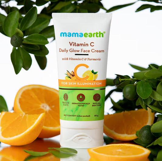Mamaearth Vitamin C Daily Glow Face Cream: Vitamin C & Turmeric, 80 g