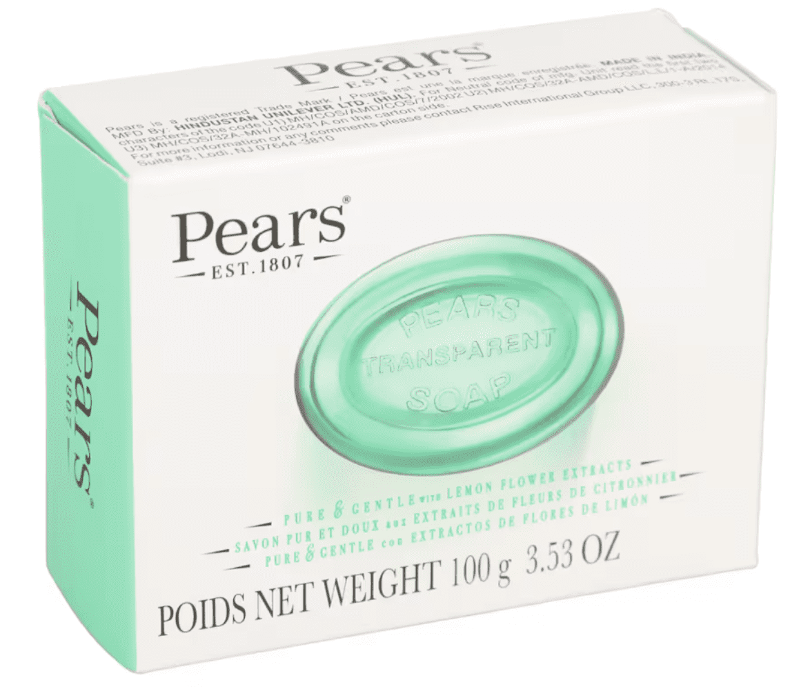 Pears Oil Clear Soap with Lemon Flower Extract Soap Bar, 3.53 oz. each (4 Count)
