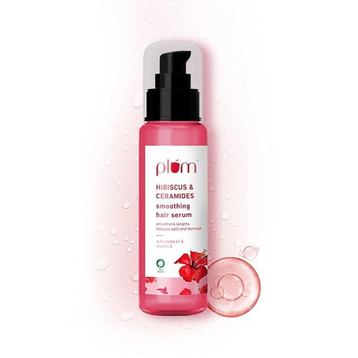 Plum Hibiscus Hair Serum for Long Hair, with Ceramides, Jojoba Oil and Vitamin E I Strong,