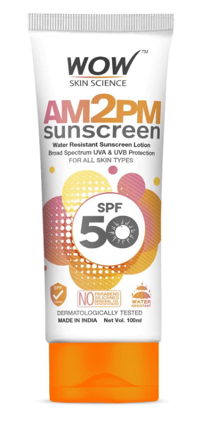 WOW Skin Science AM 2 PM Sunscreen Lotion SPF 50 for Daily Use With Broad Spectrum- UVA&UV