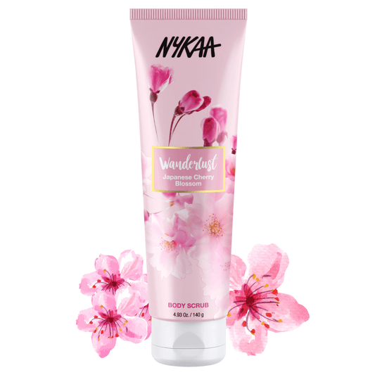 Nykaa Naturals Wanderlust Body Scrub, Japanese Cherry Blossom, 4.93 oz - Gentle Skin Bath