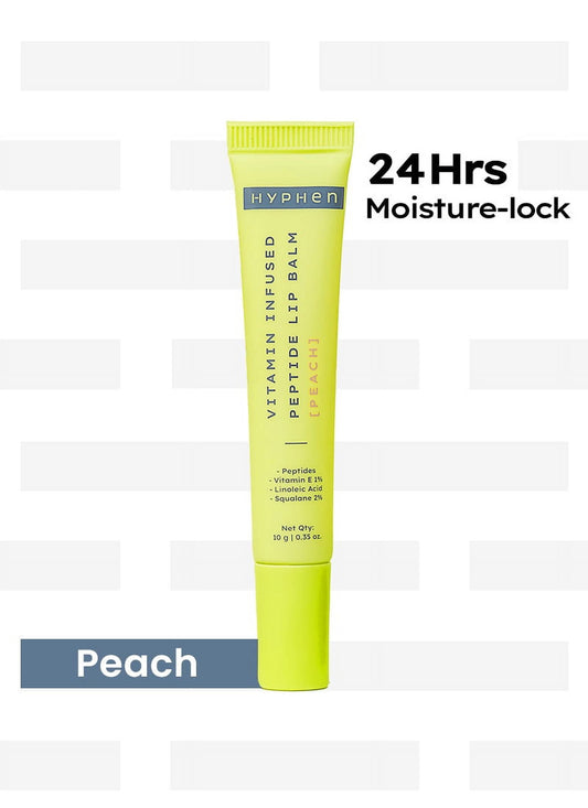 Hyphen Vitamin Infused Peptide LipBalm - Peach for Dry & Chapped Lips | 10 gm