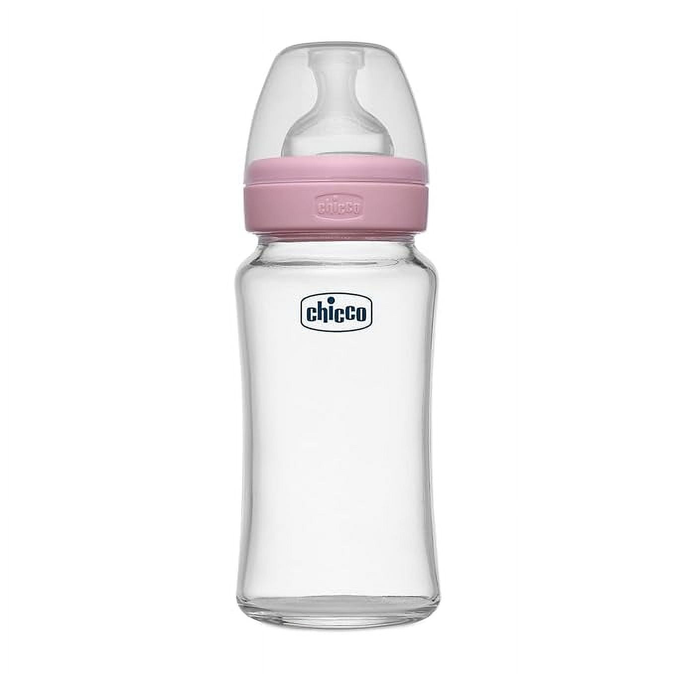 Chicco Well-Being Glass Feeding Bottle for Babies (240ml, Medium Flow) | Premium Borosilic