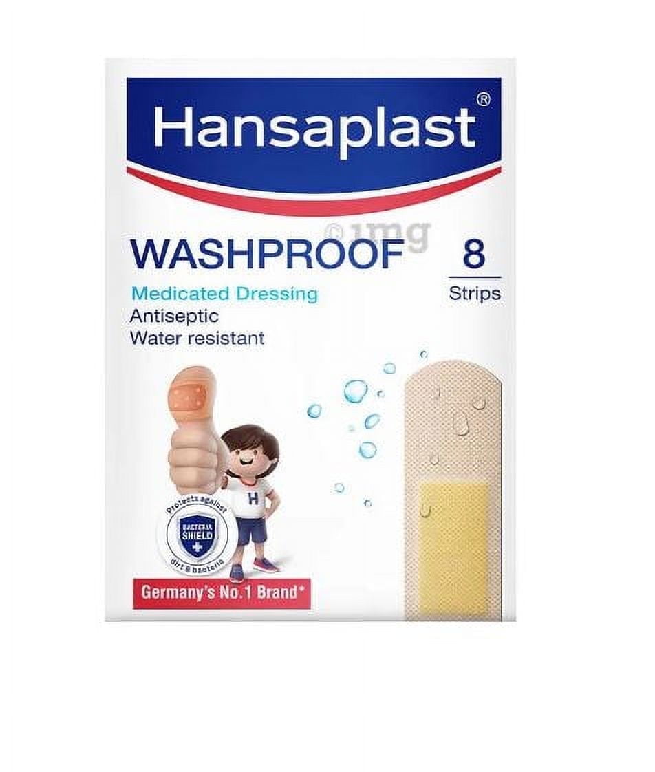 Hansaplast Washproof Medicated First Aid Gauze, 24 Bandages, 8 Count, 3 Pack