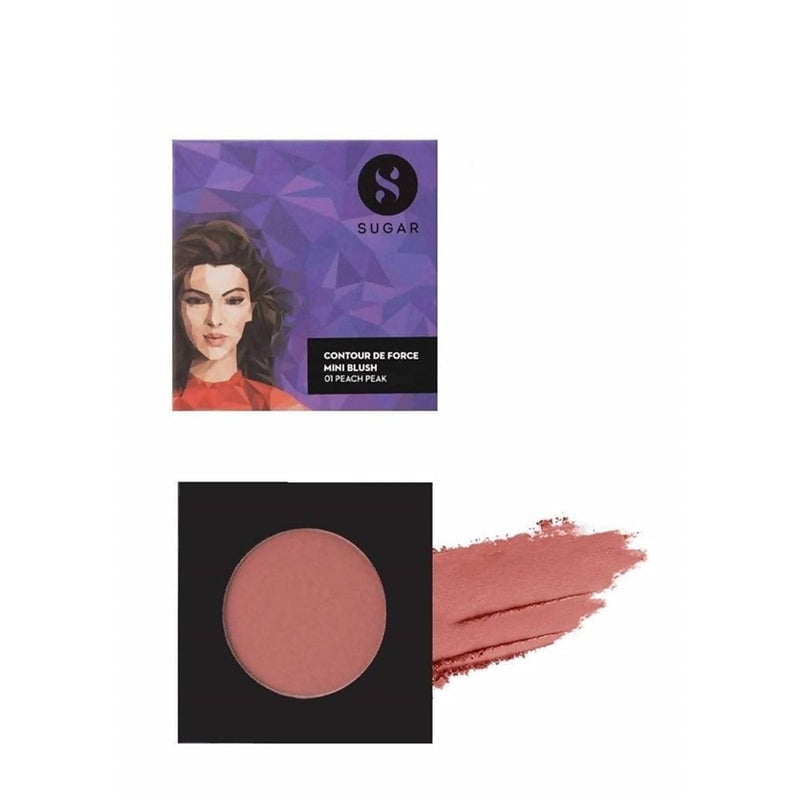 Sugar Cosmetics Contour De Force Mini Blush - 01 Peach Peak -4 g