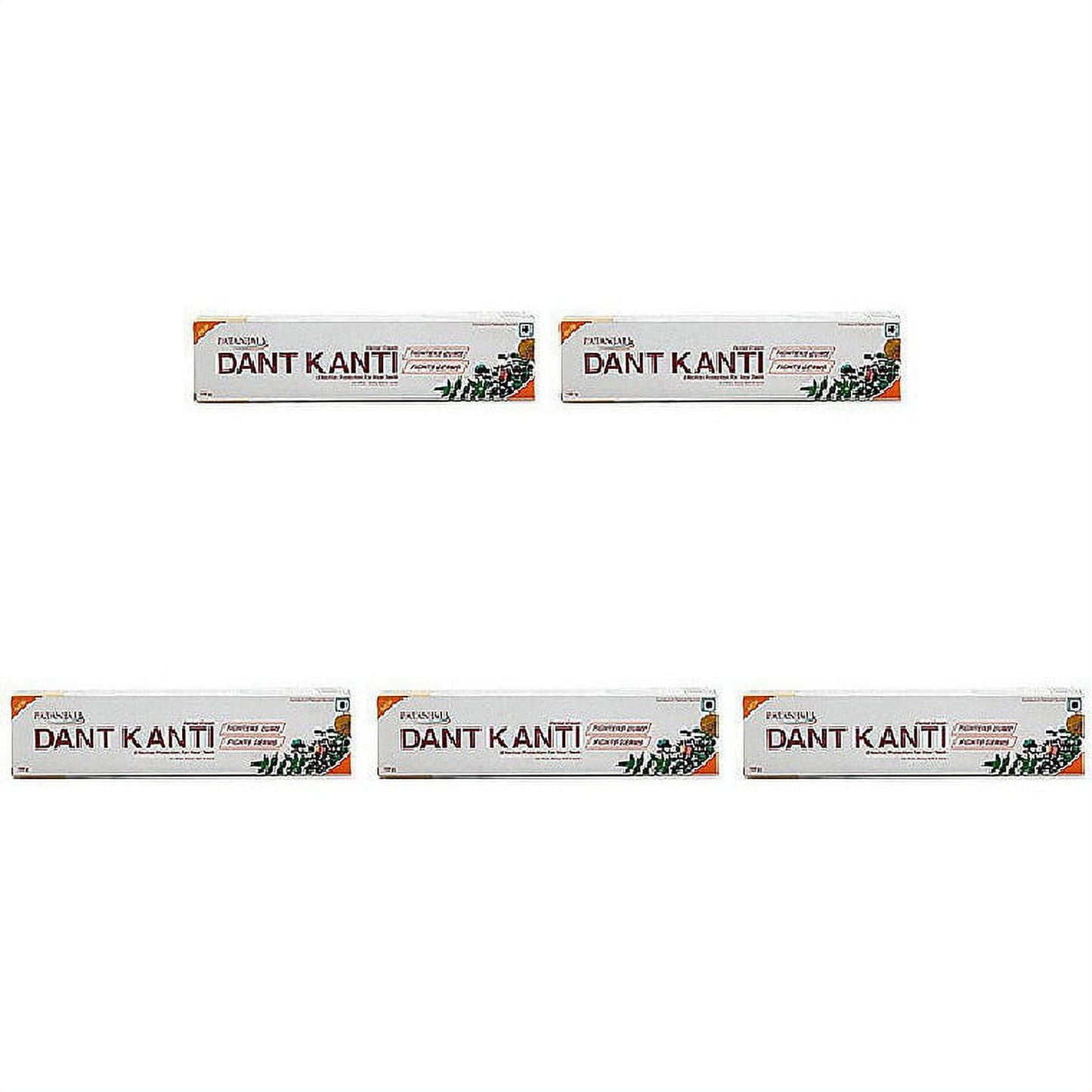 Pack Of 5 - Patanjali Dant Kanti Natural Toothpaste - 100 Gm (3.5 Oz)