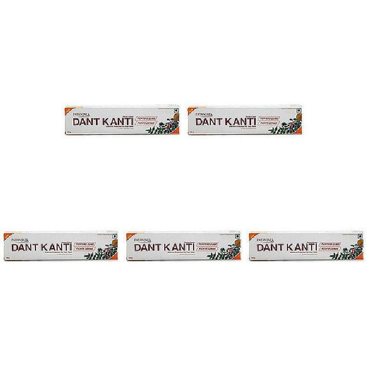 Pack Of 5 - Patanjali Dant Kanti Natural Toothpaste - 100 Gm (3.5 Oz)