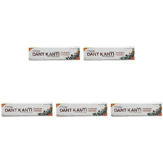 Pack Of 5 - Patanjali Dant Kanti Natural Toothpaste - 100 Gm (3.5 Oz)