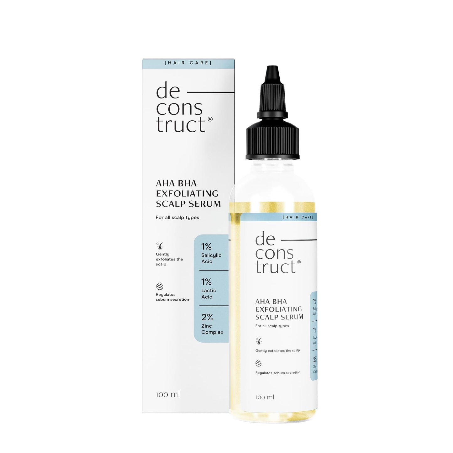 Deconstruct AHA BHA Exfoliating Scalp Hair Serum | Contains 1% Salicylic Acid + 1% Lactic