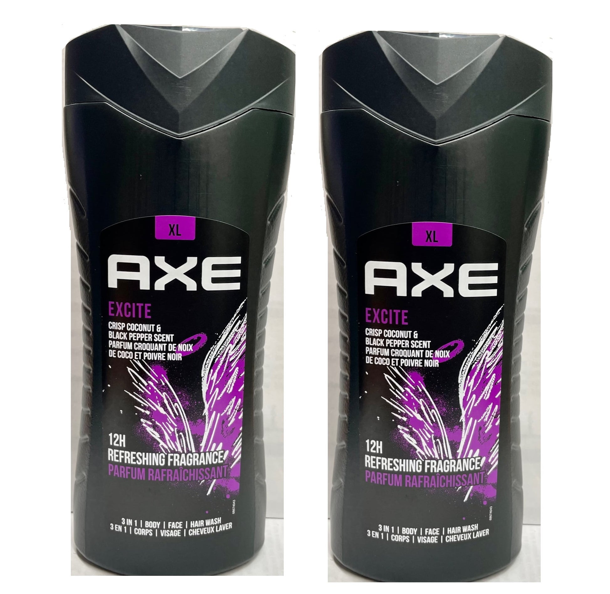 AXE 3-in-1 BodyWash - Excite, Net.Wt 13.5 fl.oz (Body|Face|Hair Wash) (2PK)