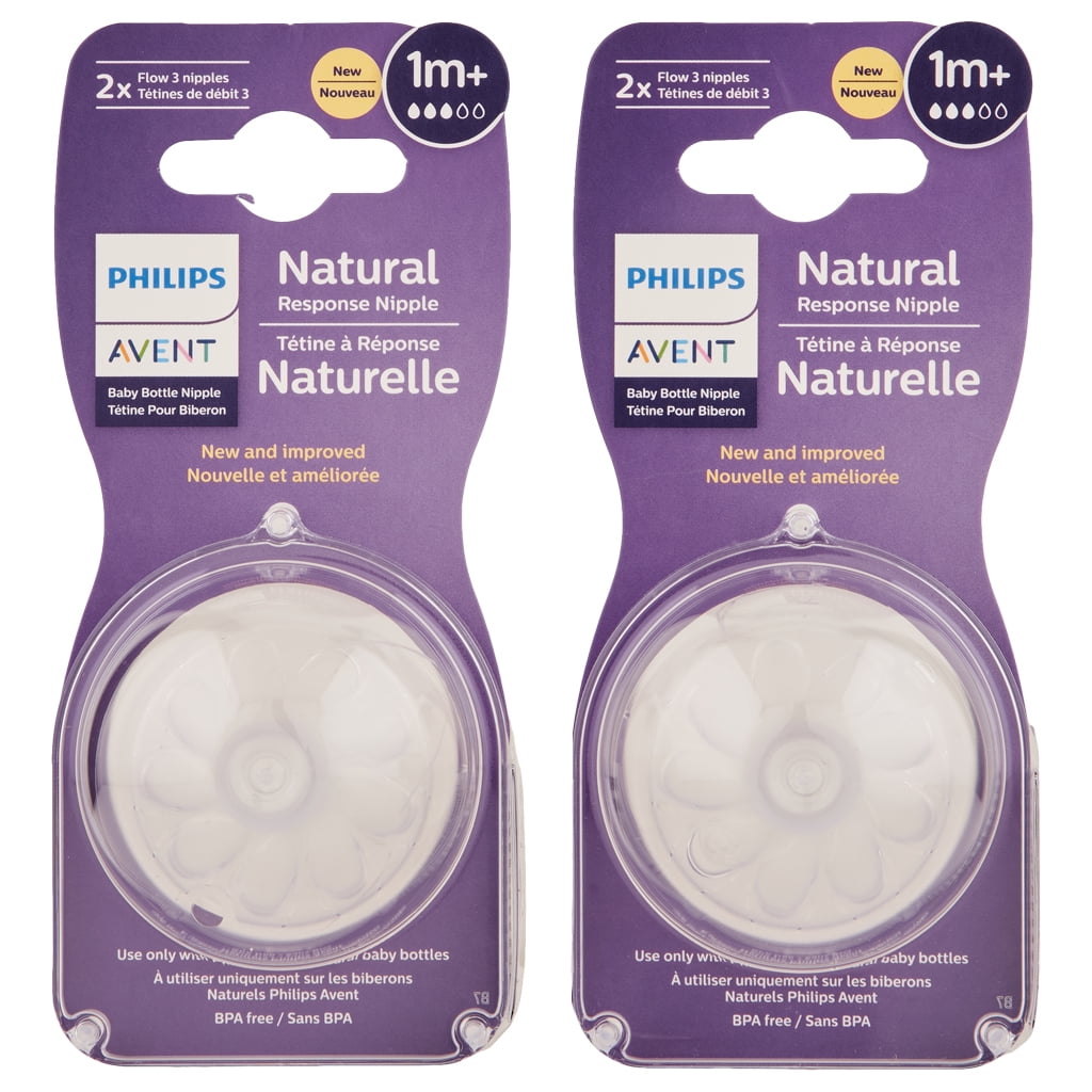 Philips Avent Natural Response Nipple Flow 3 1M+ 4 Ct