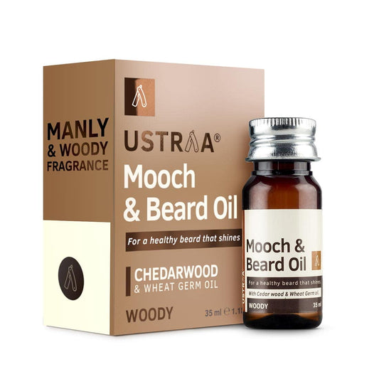 Ustraa Woody Mooch and Beard Oil - 35ml - Shine, Nourishment