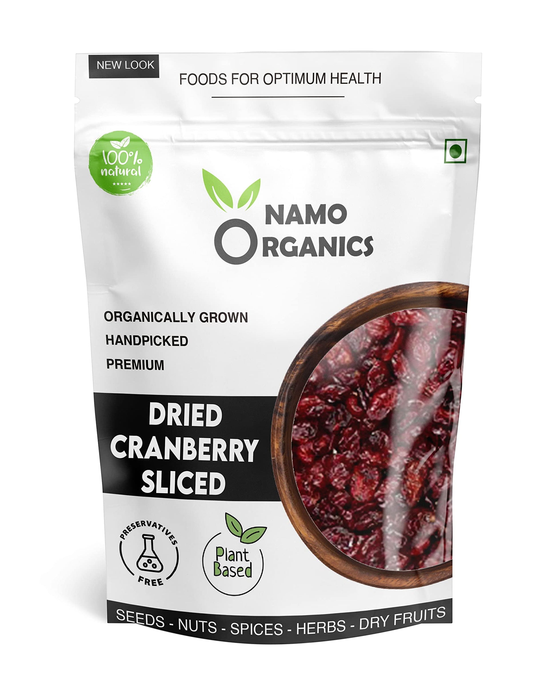 Namo Organics - Dried Sliced Cranberry - 500 Gm - Usa Cranberries Dry Fruits