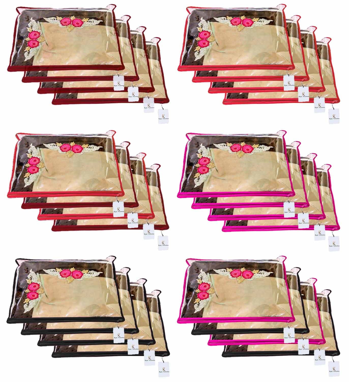 Kuber Industries Non Woven Single Packing Saree Cover 24 pcs Set (Multi) ,CTKNEW124