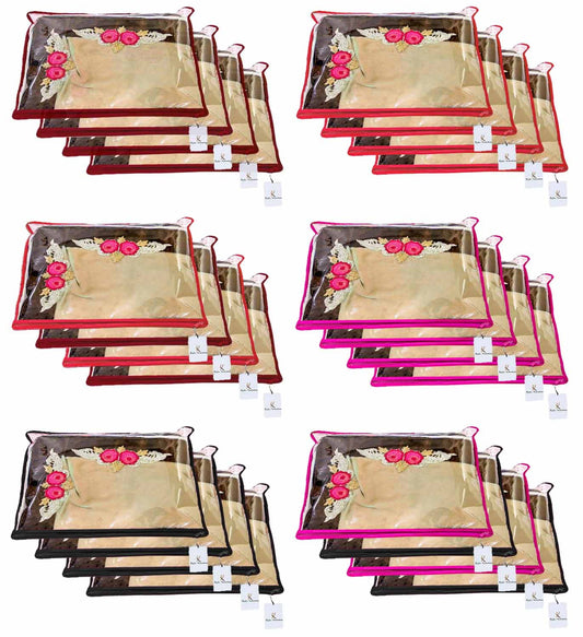 Kuber Industries Non Woven Single Packing Saree Cover 24 pcs Set (Multi) ,CTKNEW124