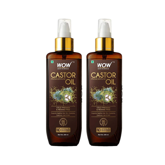 Wow Skin Science 100% Pure Castor Oil - Cold Pressed - For Stronger Hair, Skin & Nails - N