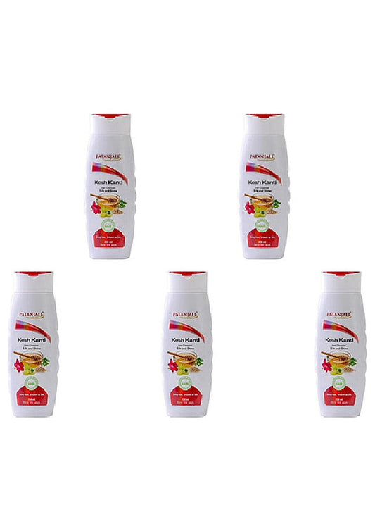 Pack Of 5 - Patanjali Kesh Kanti Silk And Shine Shampoo - 200 Ml (6.76 Oz)
