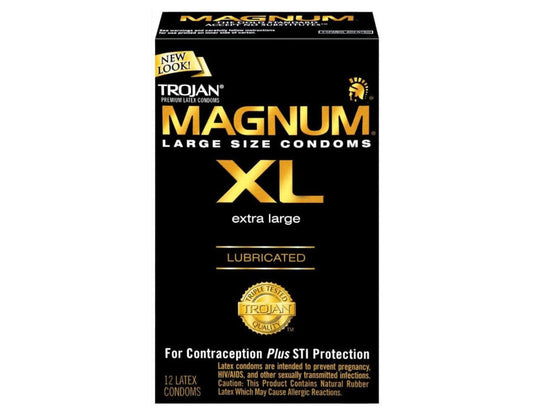 Trojan Magnum XL Large Size Lubricated Latex Condoms - 12 Count