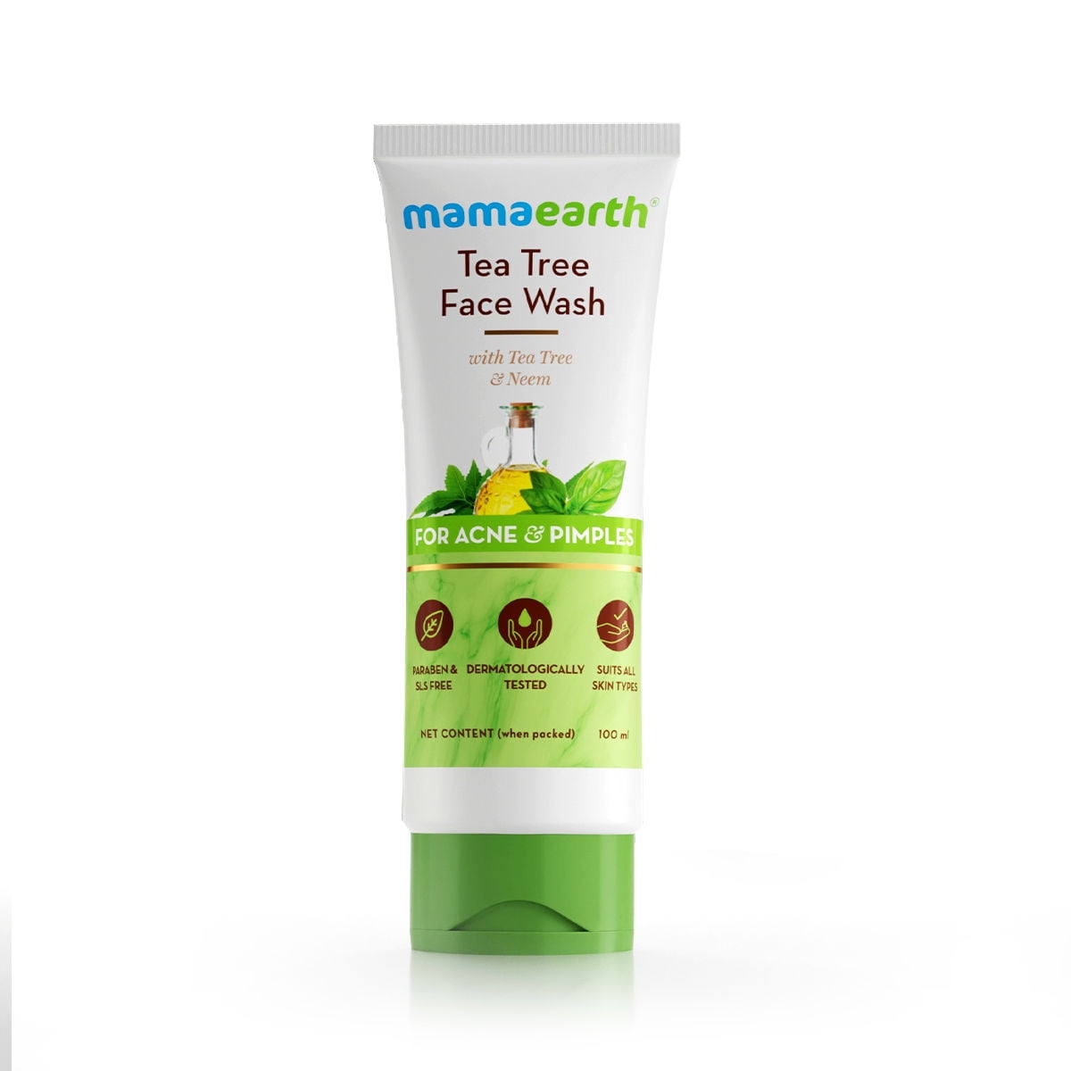 Mamaearth FaceWash With Tea Tree Oil And Neem Extract For Acne &Pimples(100ml)